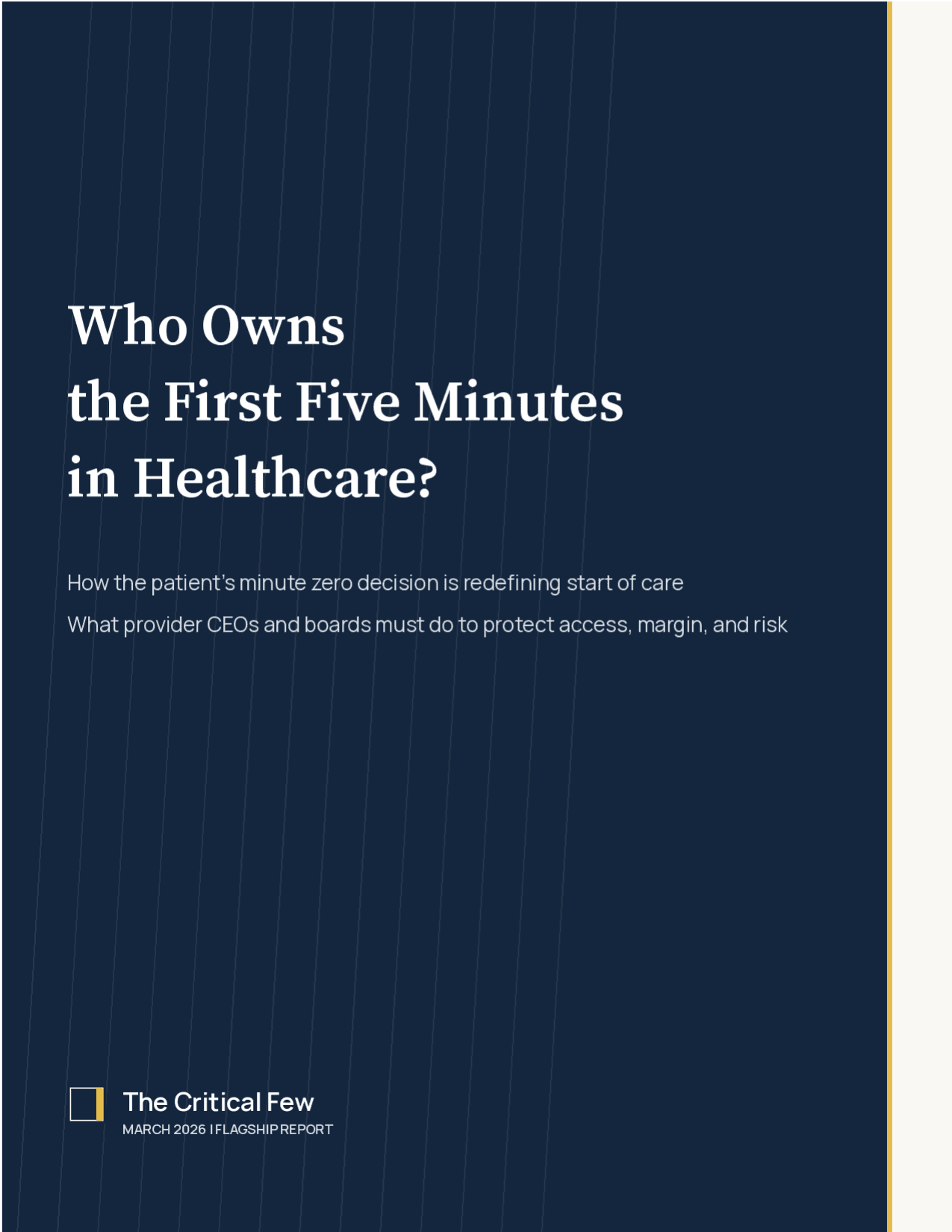 Who Owns the First Five Minutes in Healthcare? cover